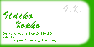 ildiko kopko business card